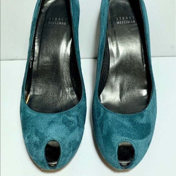 Stuart Weitzman Suede Peep-toe Stiletto Pumps 7.5 - Picture 5 of 8